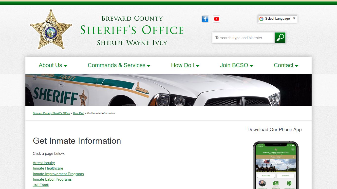 Get Inmate Information : Brevard County Sheriff's Office